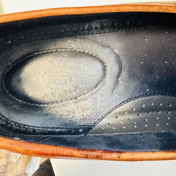 Cole Haan Shoes Men 9 Brown Leather Grand OS Penny Loafers Moc Toe Slip On Dress - Picture 11 of 14